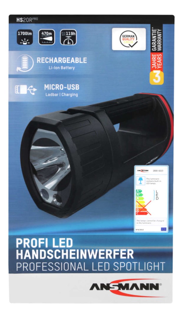Ansmann HS20R Pro Black, Red Hand flashlight LED Ansmann HS20R Pro Black, Red Hand flashlight LED
