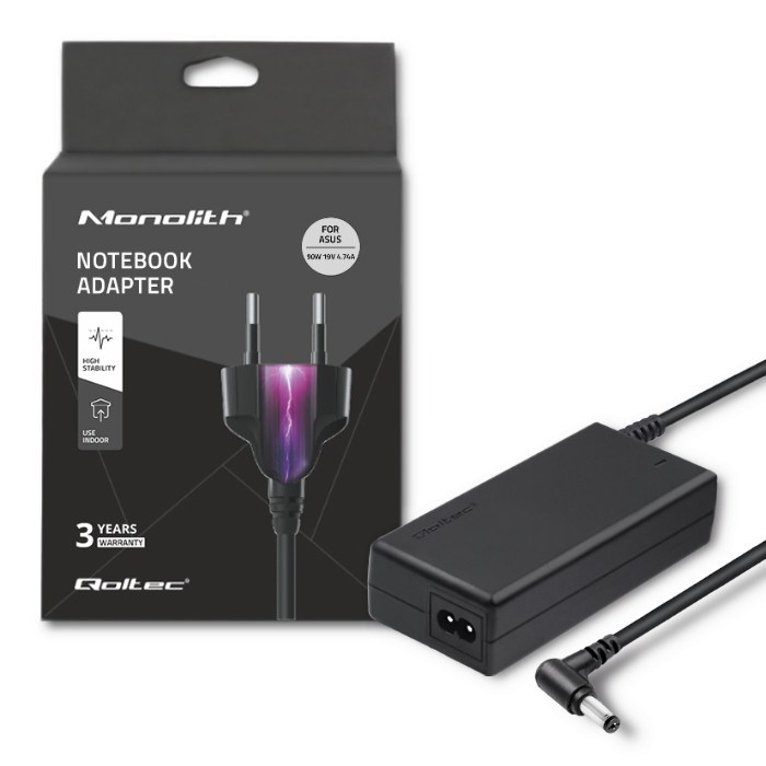 Qoltec 50070 Power adapter 90W | 19V | 4.74A | 5.5*2.5 | +power cable Qoltec 50070 Power adapter 90W | 19V | 4.74A | 5.5*2.5 | +power cable