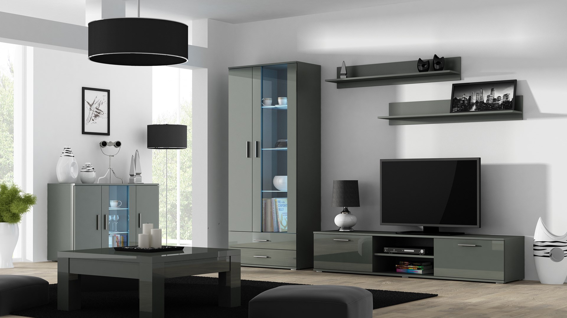 Cama TV stand SOHO 180 grey/grey gloss Cama TV stand SOHO 180 grey/grey gloss