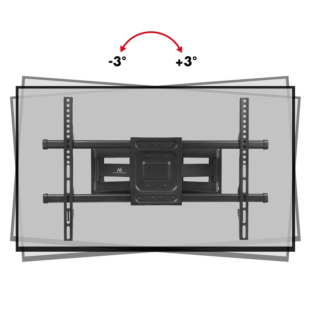 Maclean TV Mount, max VESA 600x400, 32-85", 60kg, horizontal and vertical angle adjustment, profile 65-390mm, black, MC-789 Maclean TV Mount, max VESA 600x400, 32-85", 60kg, horizontal and vertical angle adjustment, profile 65-390mm, black, MC-789