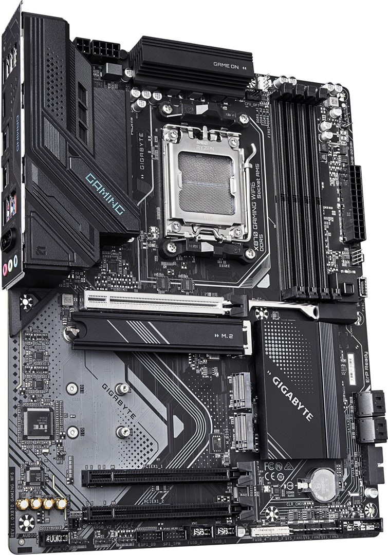GIGABYTE X870 GAMING WIFI6 Motherboard - Supports AMD Ryzen 9000 CPUs, 8+2+2 phases VRM, up to 8000MHz DDR5 (OC), 1xPCIe 5.0 + 2xPCIe 4.0, Wi-Fi 6, 2.5GbE LAN, USB 4 GIGABYTE X870 GAMING WIFI6 Motherboard - Supports AMD Ryzen 9000 CPUs, 8+2+2 phases VRM, up to 8000MHz DDR5 (OC), 1xPCIe 5.0 + 2xPCIe 4.0, Wi-Fi 6, 2.5GbE LAN, USB 4