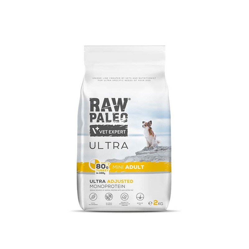 RAW PALEO Ultra Mini Adult Turkey - dry dog food - 2 kg RAW PALEO Ultra Mini Adult Turkey - dry dog food - 2 kg