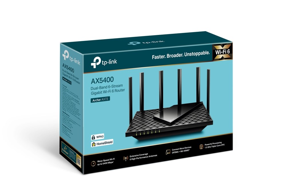 TP-Link Archer AX5400 Dual-Band Gigabit Wi-Fi 6 Router, Black TP-Link Archer AX5400 Dual-Band Gigabit Wi-Fi 6 Router, Black