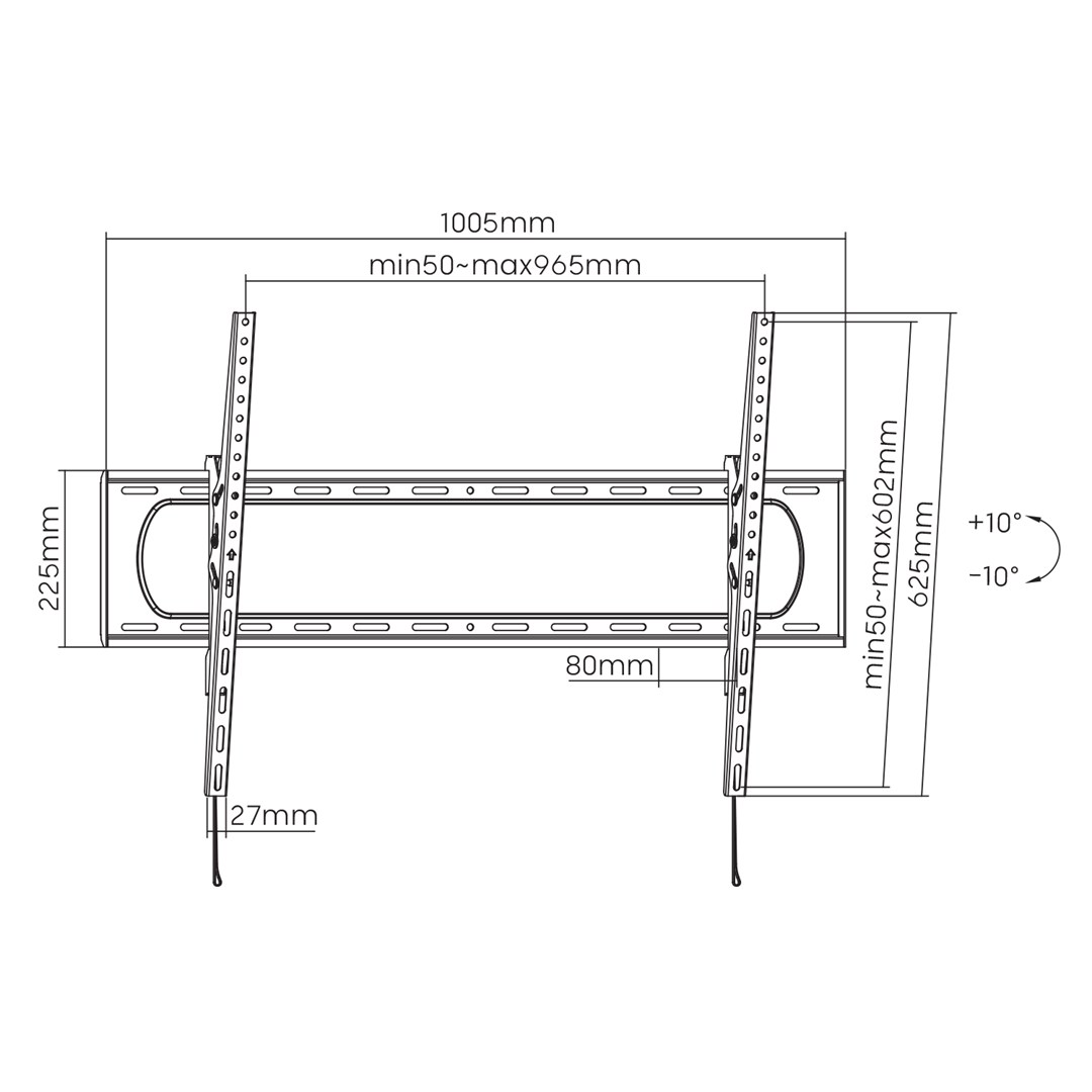 Maclean TV or monitor mount, max. VESA 900x600, 60-120", 120kg, black, MC-750N Maclean TV or monitor mount, max. VESA 900x600, 60-120", 120kg, black, MC-750N