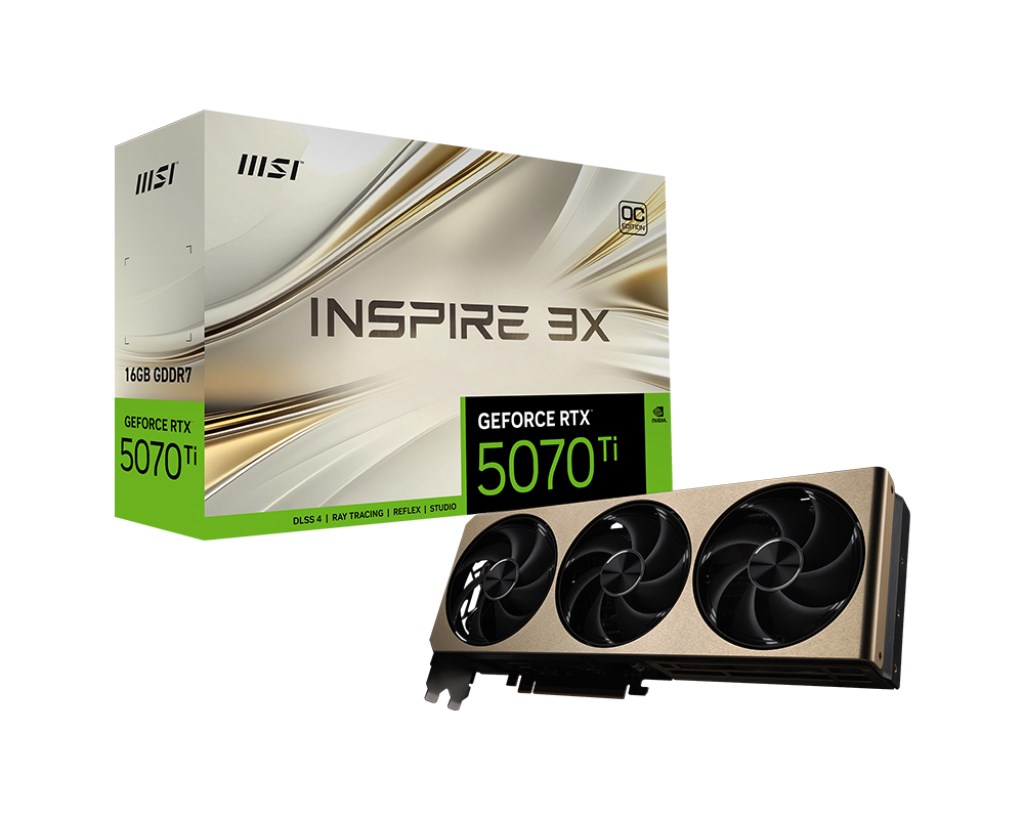 MSI GEFORCE RTX 5070 TI 16G INSPIRE 3X OC graphics card NVIDIA 16 GB GDDR7 MSI GEFORCE RTX 5070 TI 16G INSPIRE 3X OC graphics card NVIDIA 16 GB GDDR7