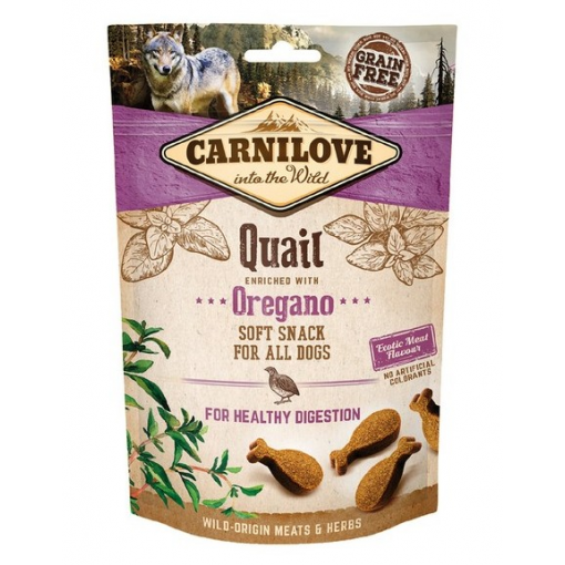 CARNILOVE Semi-Moist Snack Quail & Oregano - Dog treat with quail and oregano - 200 g CARNILOVE Semi-Moist Snack Quail & Oregano - Dog treat with quail and oregano - 200 g