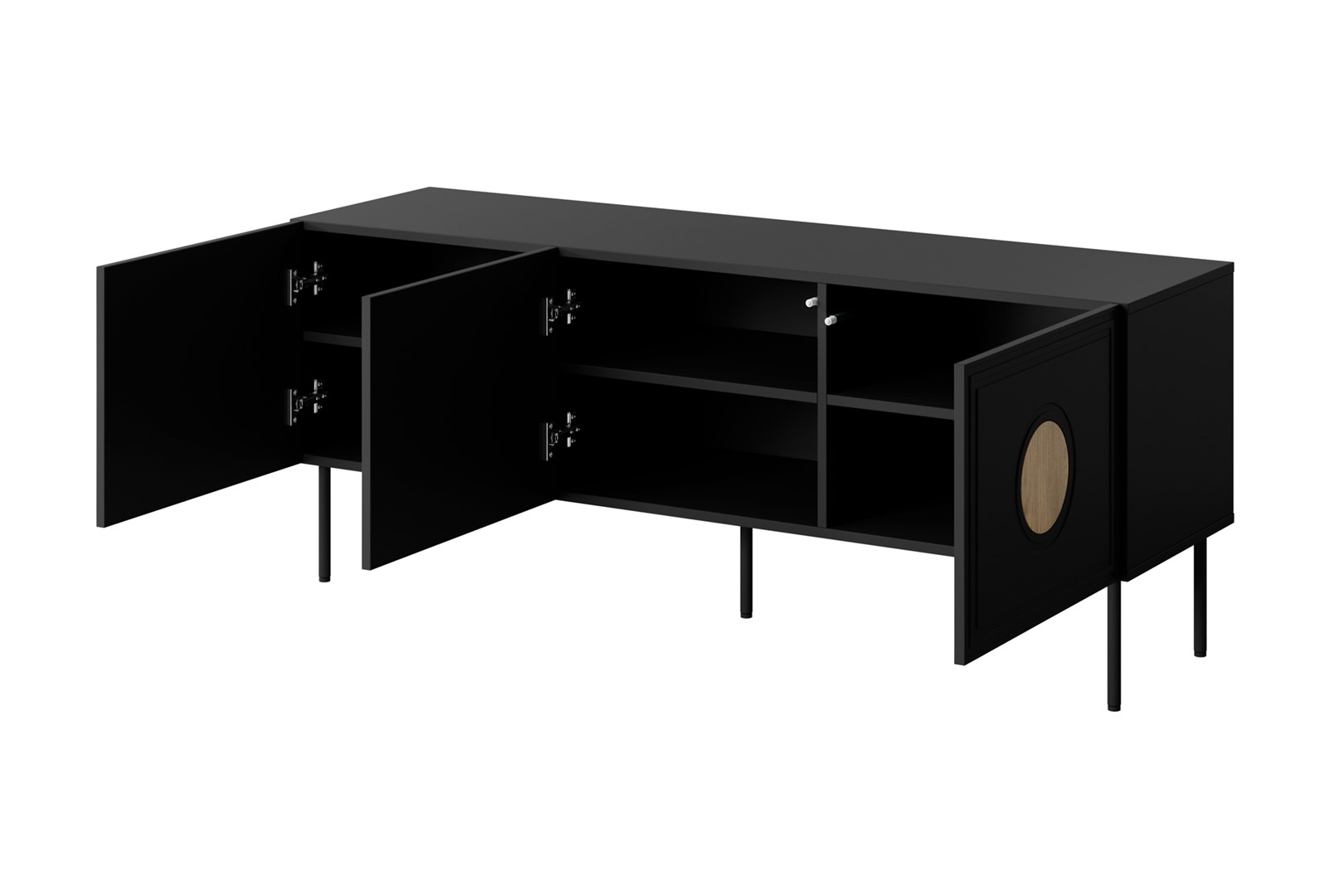 RTV cabinet PALAZZO 150x42x60 black + oak craft RTV cabinet PALAZZO 150x42x60 black + oak craft