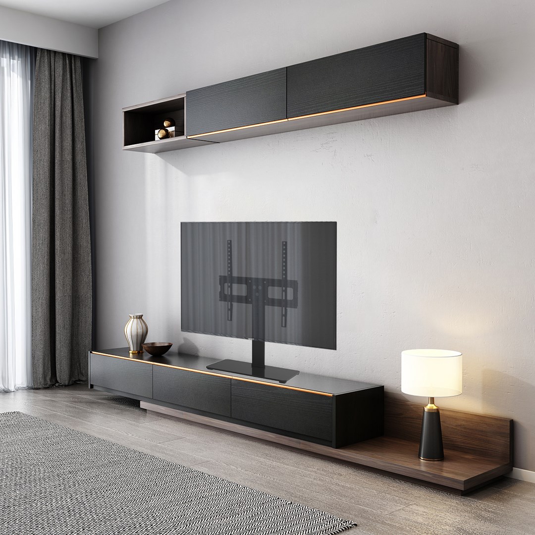 Maclean MC-450 Universal TV Stand for TV Cabinet max. 40kg, max. VESA 400x400 32-65" Tempered Glass Base 3-Level Height Adjustment Maclean MC-450 Universal TV Stand for TV Cabinet max. 40kg, max. VESA 400x400 32-65" Tempered Glass Base 3-Level Height Adjustment