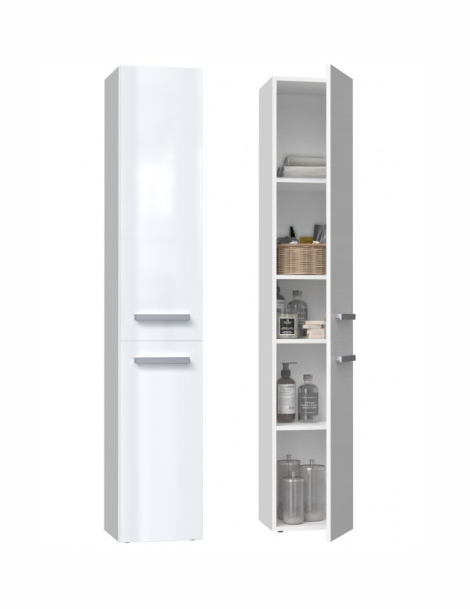 Bathroom cabinet NEL II 31x30x174 cm, white, glossy Bathroom cabinet NEL II 31x30x174 cm, white, glossy