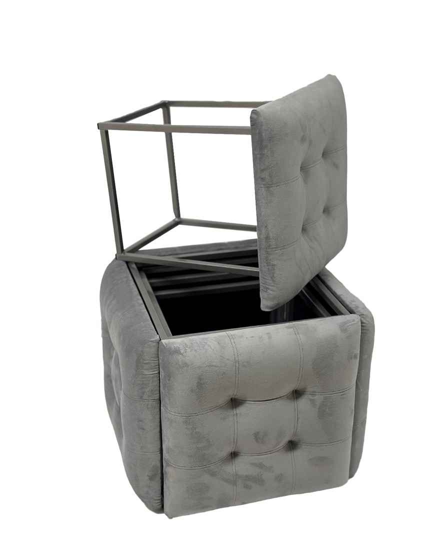 Puff-transformer 5in1 - 5 stools in 1 pouffe grey velvet Puff-transformer 5in1 - 5 stools in 1 pouffe grey velvet