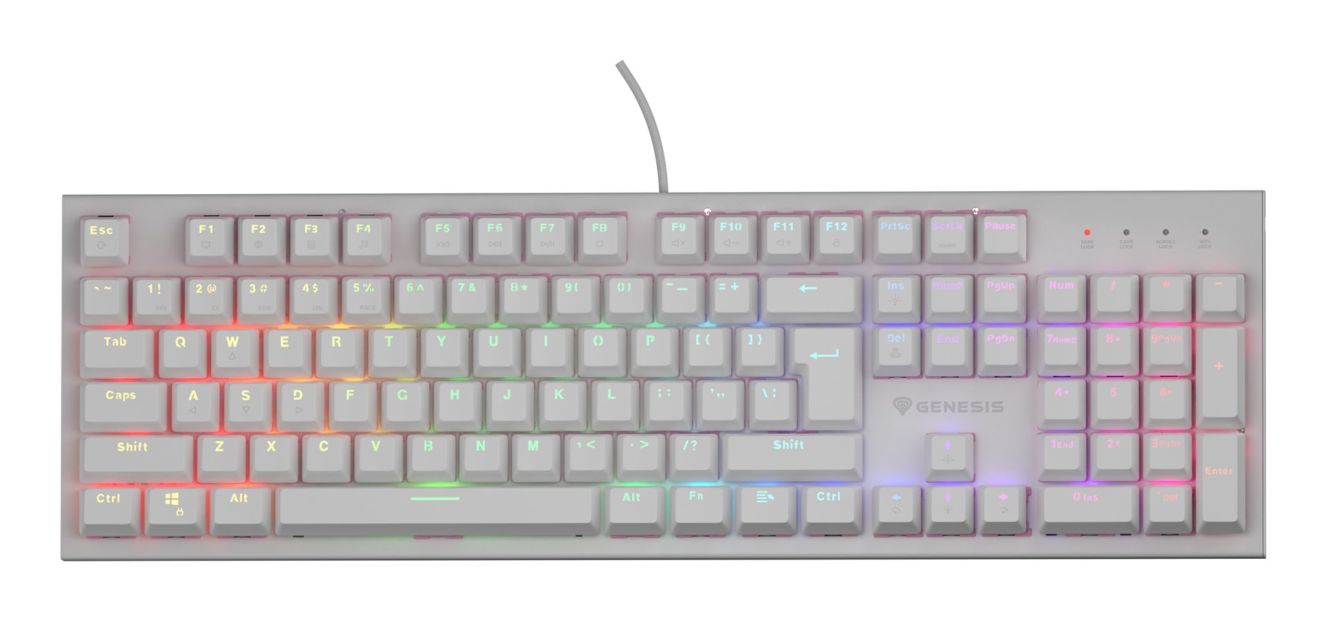 GENESIS Thor 303 keyboard Gaming USB QWERTY US English White GENESIS Thor 303 keyboard Gaming USB QWERTY US English White