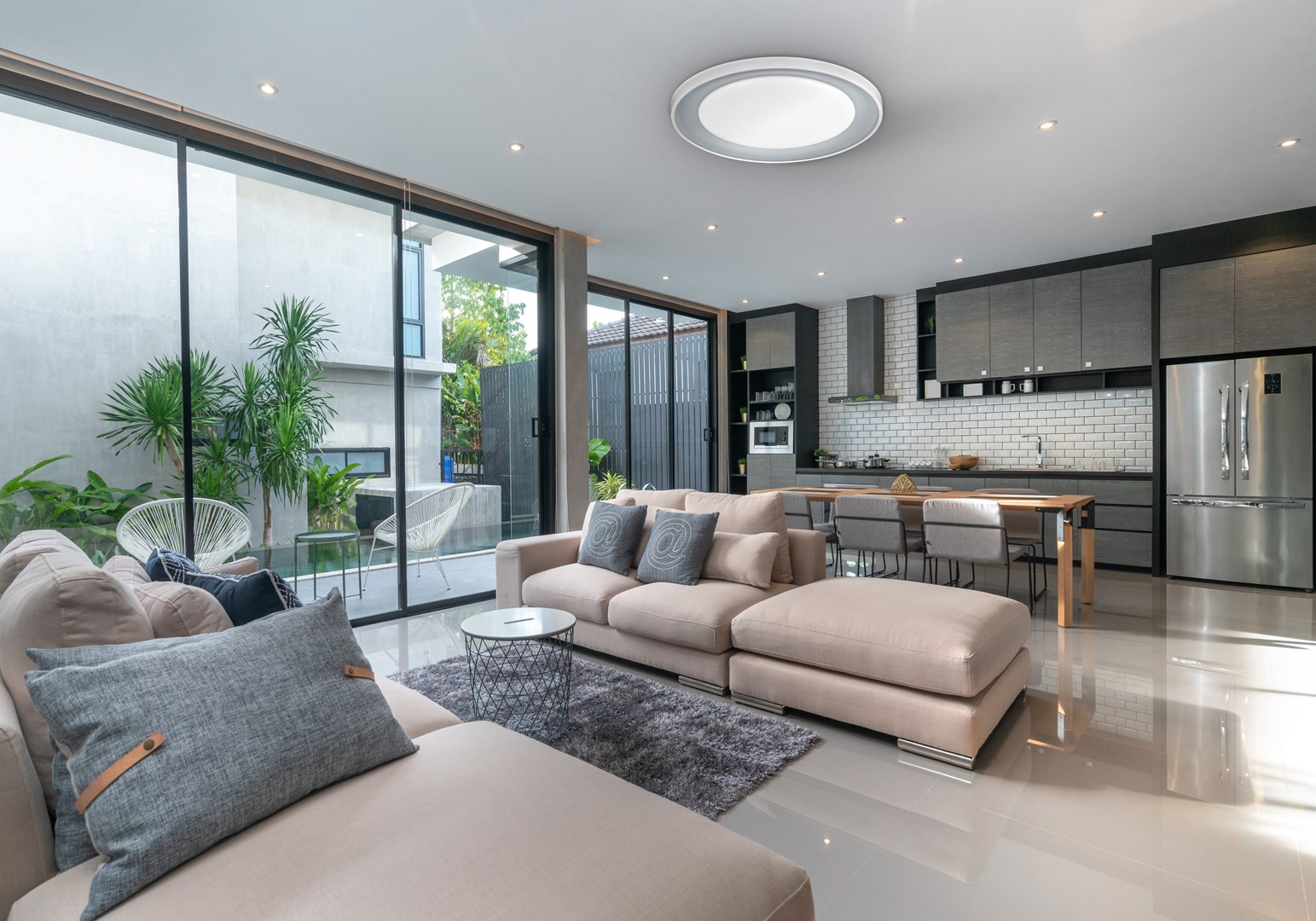 Modern LED dimmable ceiling plafond Activejet LED KRIS Grey wireless control by remote Modern LED dimmable ceiling plafond Activejet LED KRIS Grey wireless control by remote
