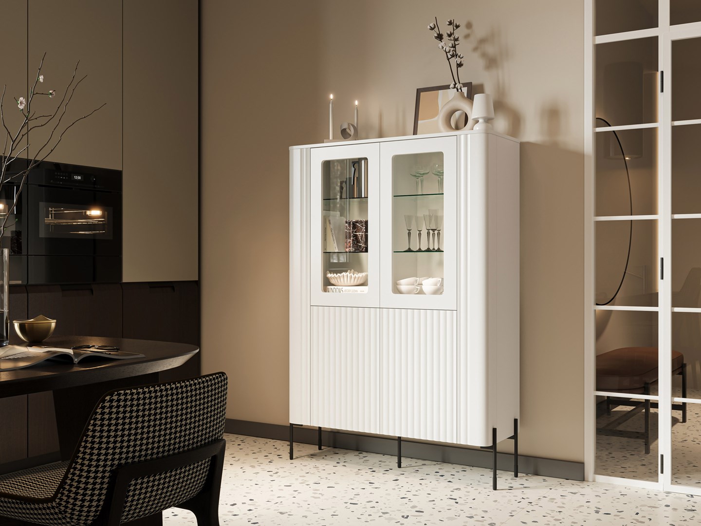 Cama VERA display cabinet 110x40x160 matt white Cama VERA display cabinet 110x40x160 matt white