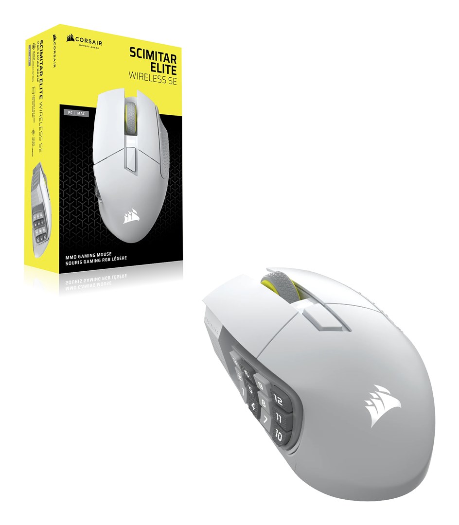 Corsair SCIMITAR ELITE WIRELESS SE mouse Gaming Right-hand RF Wireless + Bluetooth Optical 33000 DPI Corsair SCIMITAR ELITE WIRELESS SE mouse Gaming Right-hand RF Wireless + Bluetooth Optical 33000 DPI