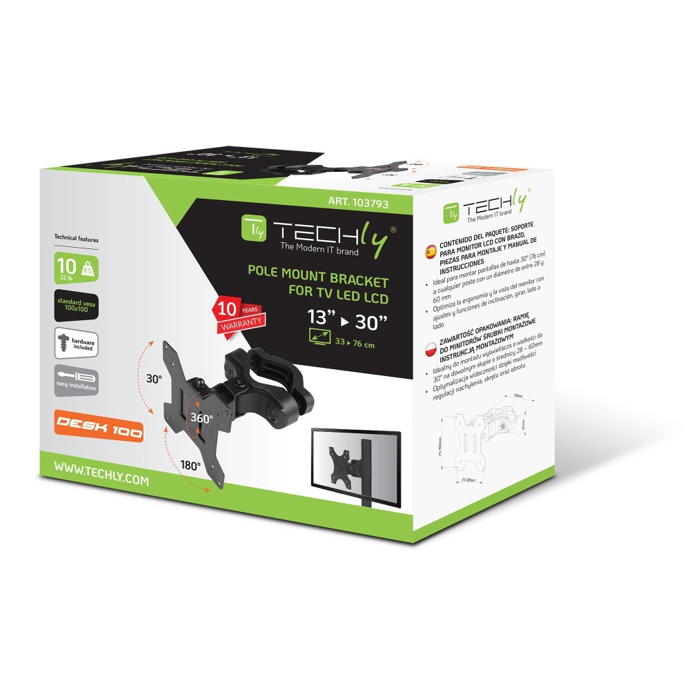 Techly ICALCD100BK Black Desk Techly ICALCD100BK Black Desk