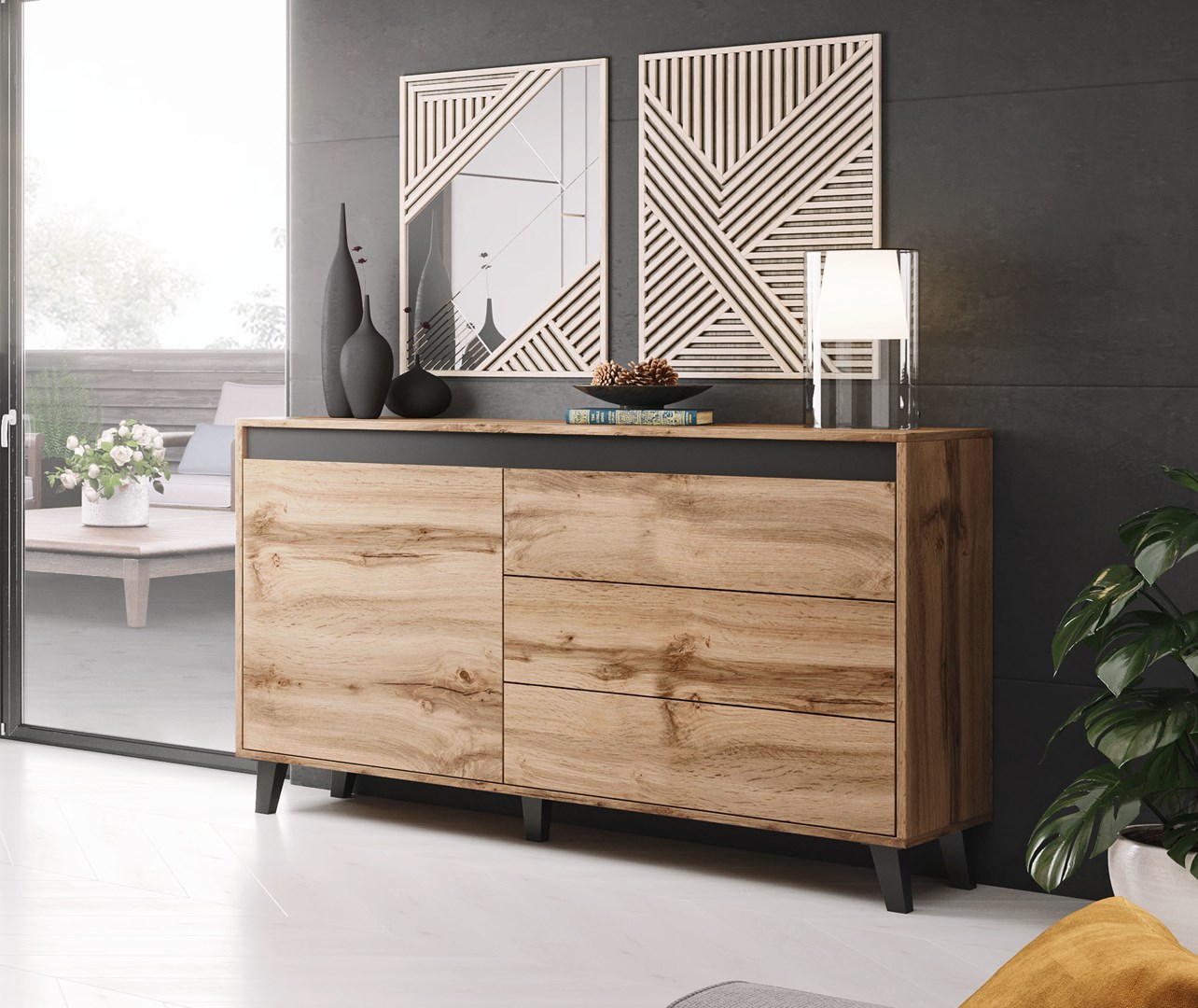 Cama chest of drawers NORD wotan oak/antracite Cama chest of drawers NORD wotan oak/antracite