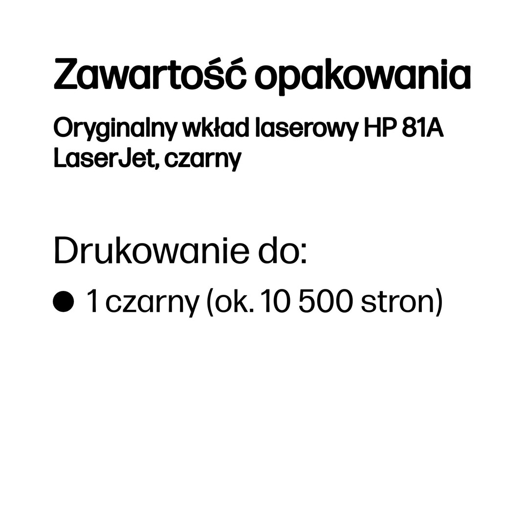 HP 81A Black Original LaserJet Toner Cartridge HP 81A Black Original LaserJet Toner Cartridge