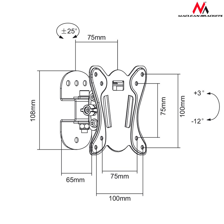 Maclean MC-670 Wall Mount Bracket LCD Adjustable Wall TV Bracket up to 20kg Maclean MC-670 Wall Mount Bracket LCD Adjustable Wall TV Bracket up to 20kg