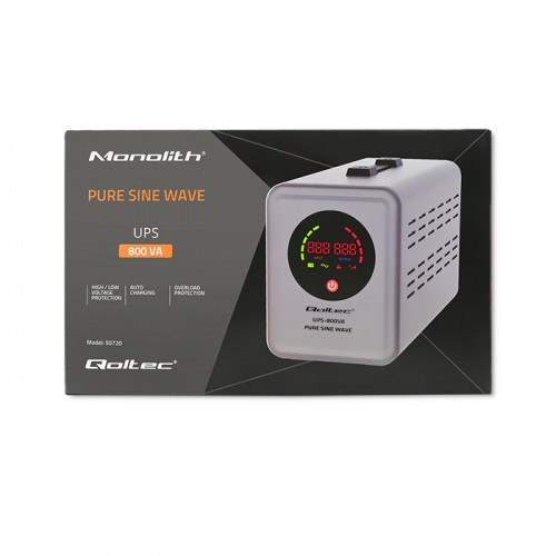 Qoltec 50720 Uninterruptible power supply UPS 800VA/560W | 12/230V converter with AVR Qoltec 50720 Uninterruptible power supply UPS 800VA/560W | 12/230V converter with AVR