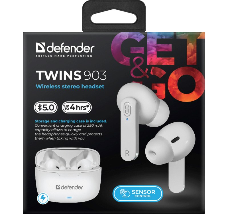 Bluetooth headphones TWINS 903 white Bluetooth headphones TWINS 903 white