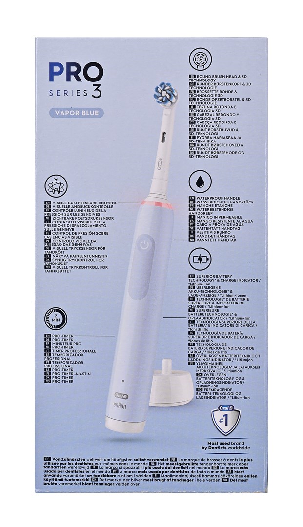 Oral-B Pro 3 Pro3 3000 Adult Rotating-oscillating toothbrush Blue Oral-B Pro 3 Pro3 3000 Adult Rotating-oscillating toothbrush Blue