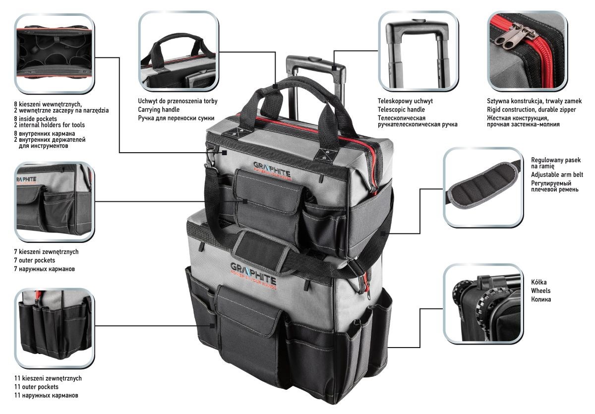 Set of two Energy+ bags: large trolley bag with handle + medium bag extension Set of two Energy+ bags: large trolley bag with handle + medium bag extension