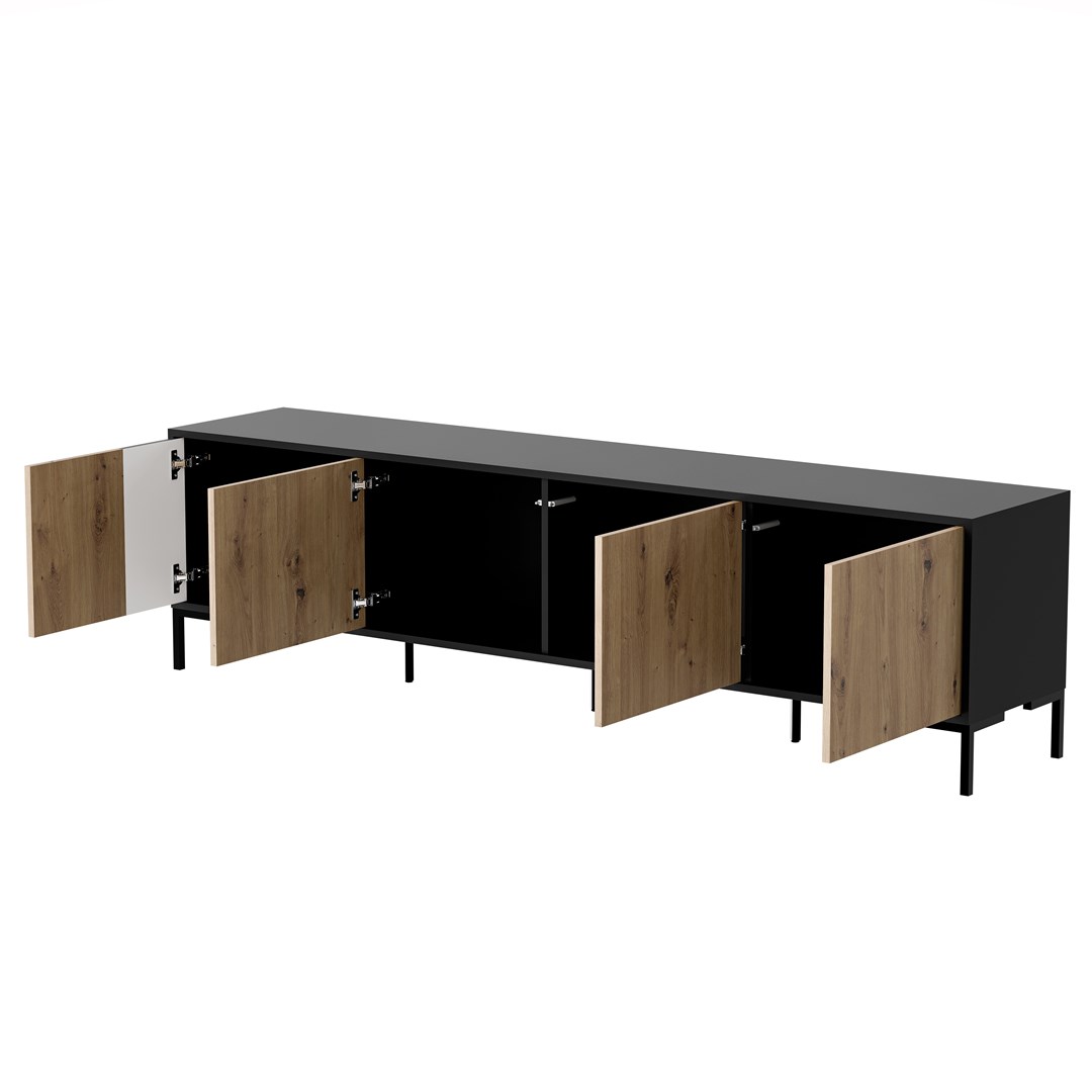 Cama MERCI RTV cabinet 200 x 40 x 54 cm black/oak artisan Cama MERCI RTV cabinet 200 x 40 x 54 cm black/oak artisan