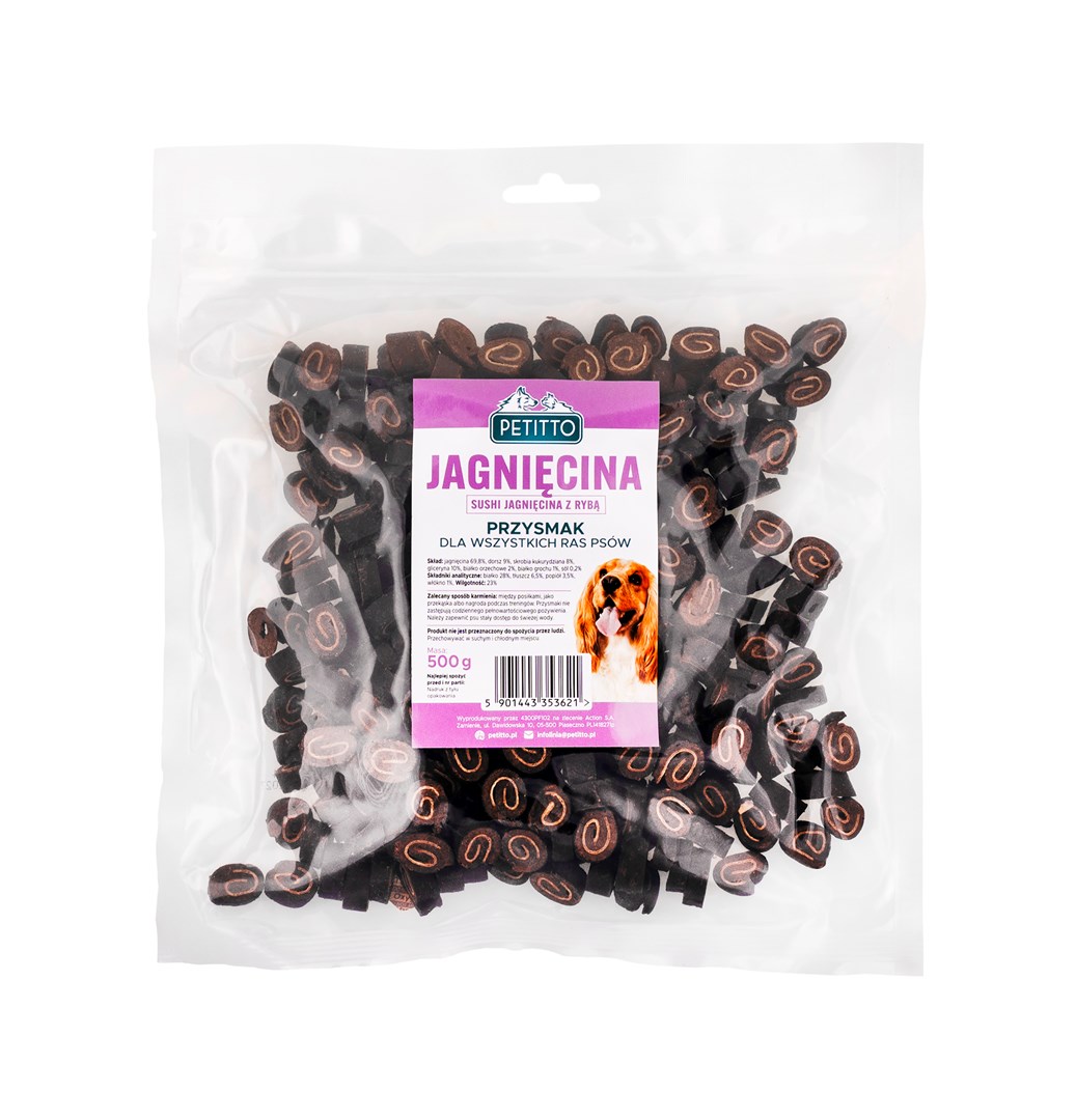 PETITTO Sushi Lamb with fish - dog treat - 500g PETITTO Sushi Lamb with fish - dog treat - 500g