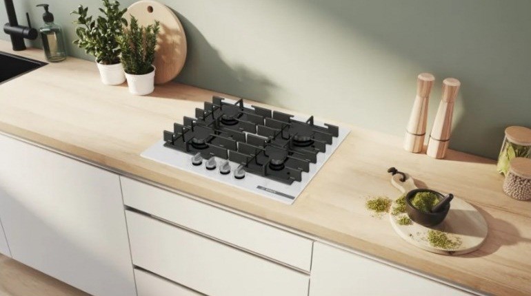 Bosch Serie 6 PPP6A2I40 Gas hob White, Black Bosch Serie 6 PPP6A2I40 Gas hob White, Black