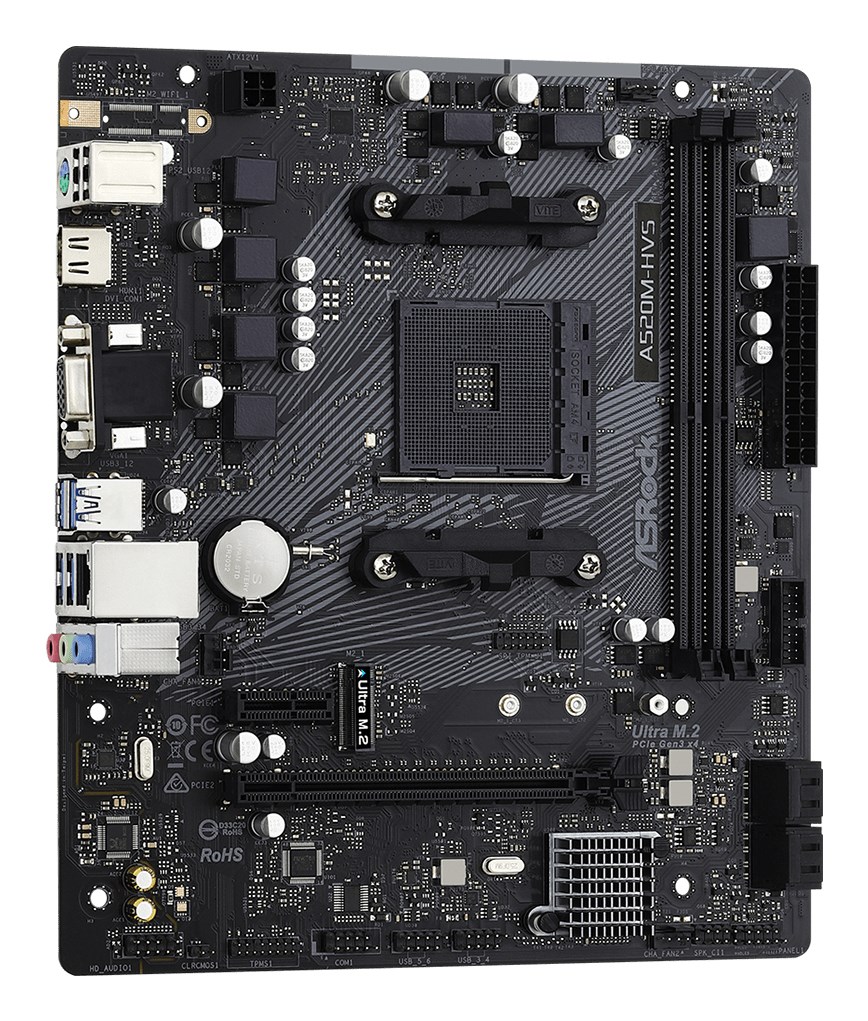 Asrock A520M-HVS AMD A520 Socket AM4 micro ATX Asrock A520M-HVS AMD A520 Socket AM4 micro ATX