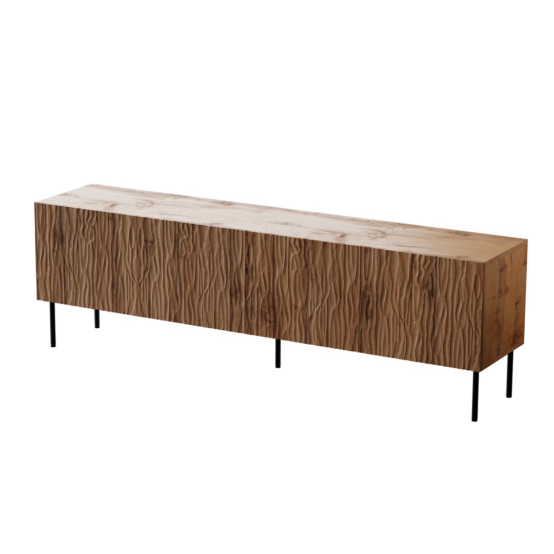 RTV JUNGLE cabinet 190x40.5x59.5 oak wotan + black legs RTV JUNGLE cabinet 190x40.5x59.5 oak wotan + black legs