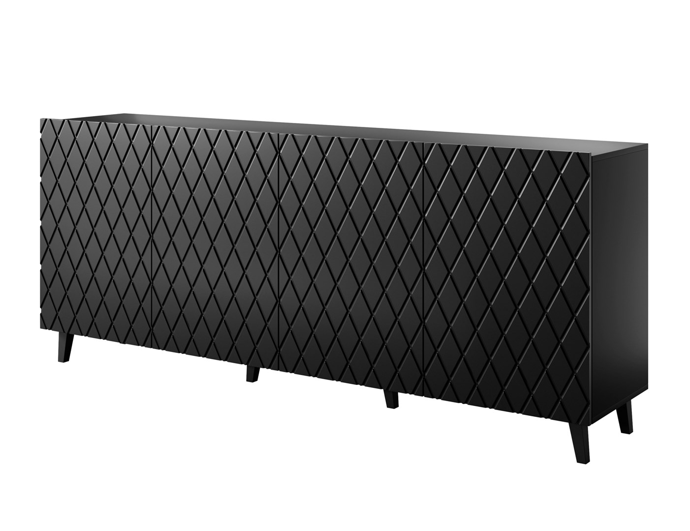 ASTI chest of drawers 200x42x82 black matt ASTI chest of drawers 200x42x82 black matt