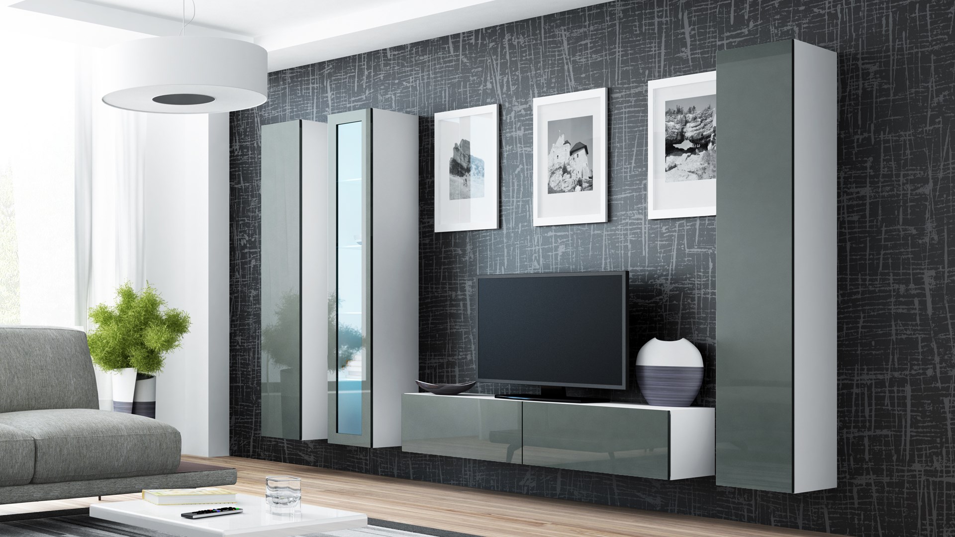 Cama Full cabinet VIGO '180' 180/40/30 white/grey gloss Cama Full cabinet VIGO '180' 180/40/30 white/grey gloss