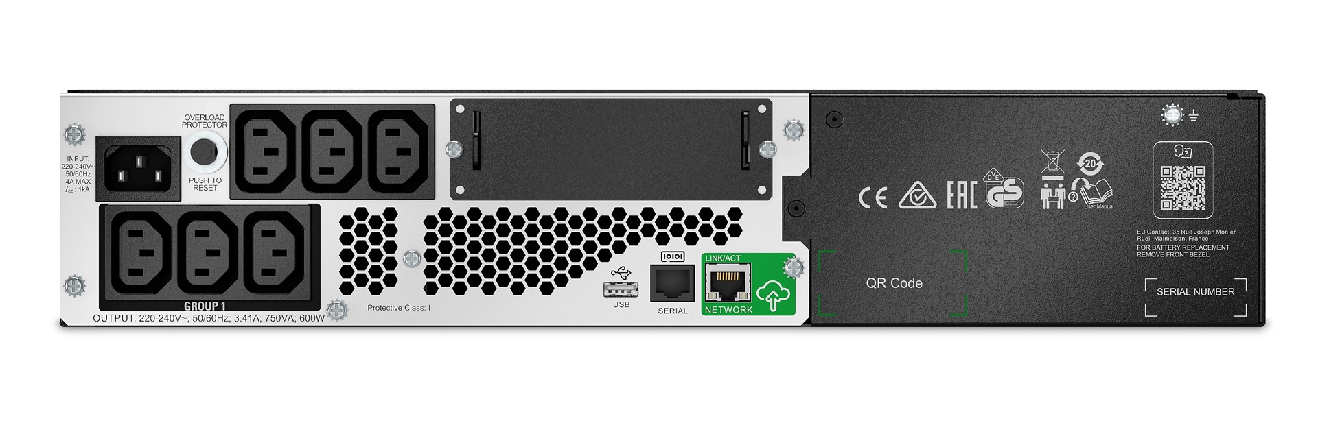 APC Smart-UPS, Line Interactive, 750VA, Lithium-ion, Rack/Tower, 2U, 230V, 6x IEC C13 outlets, SmartConnect Port+SmartSlot, Short Depth, AVR, LCD APC Smart-UPS, Line Interactive, 750VA, Lithium-ion, Rack/Tower, 2U, 230V, 6x IEC C13 outlets, SmartConnect Port+SmartSlot, Short Depth, AVR, LCD
