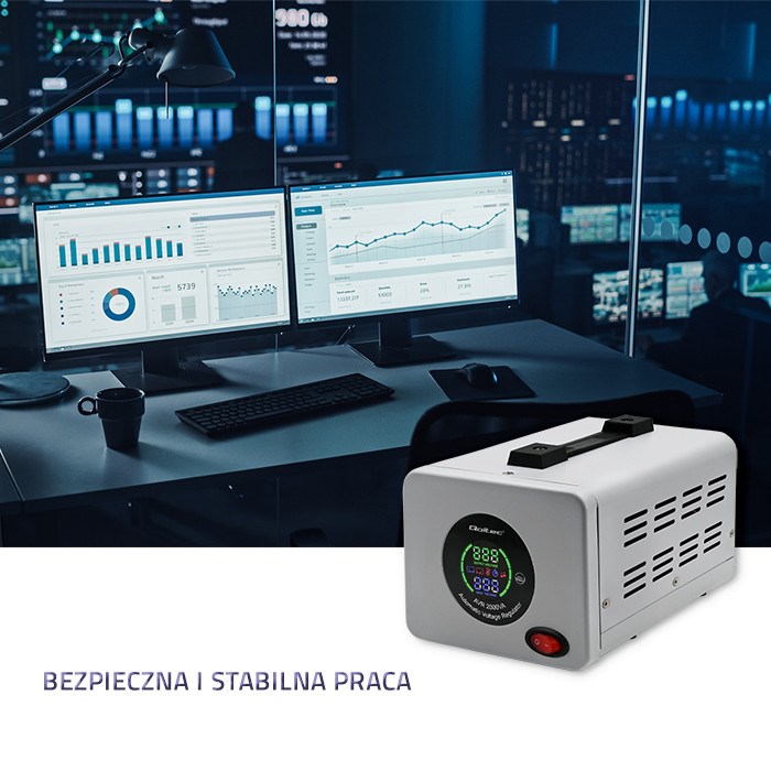 Qoltec 50724 Automatic Voltage Stabilizer AVR 2000VA Qoltec 50724 Automatic Voltage Stabilizer AVR 2000VA