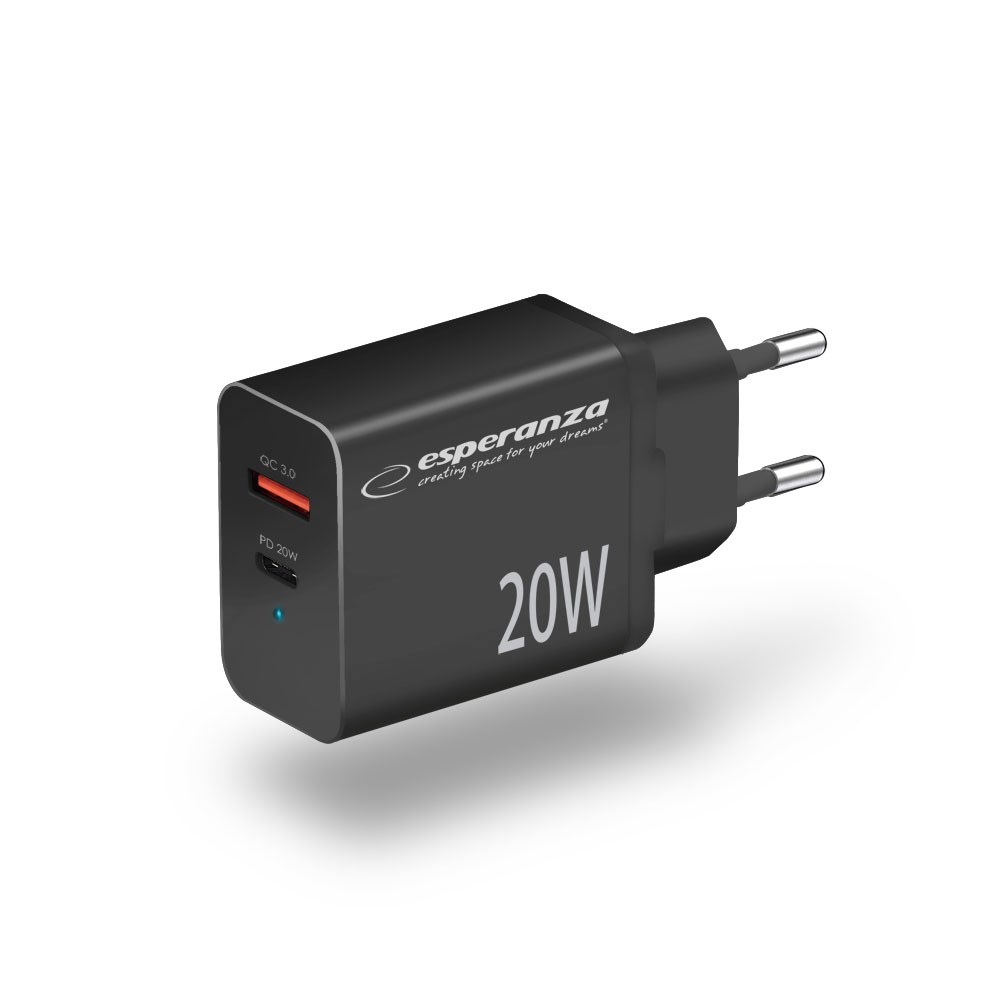 Esperanza EZC105K mains charger 20W Black Esperanza EZC105K mains charger 20W Black