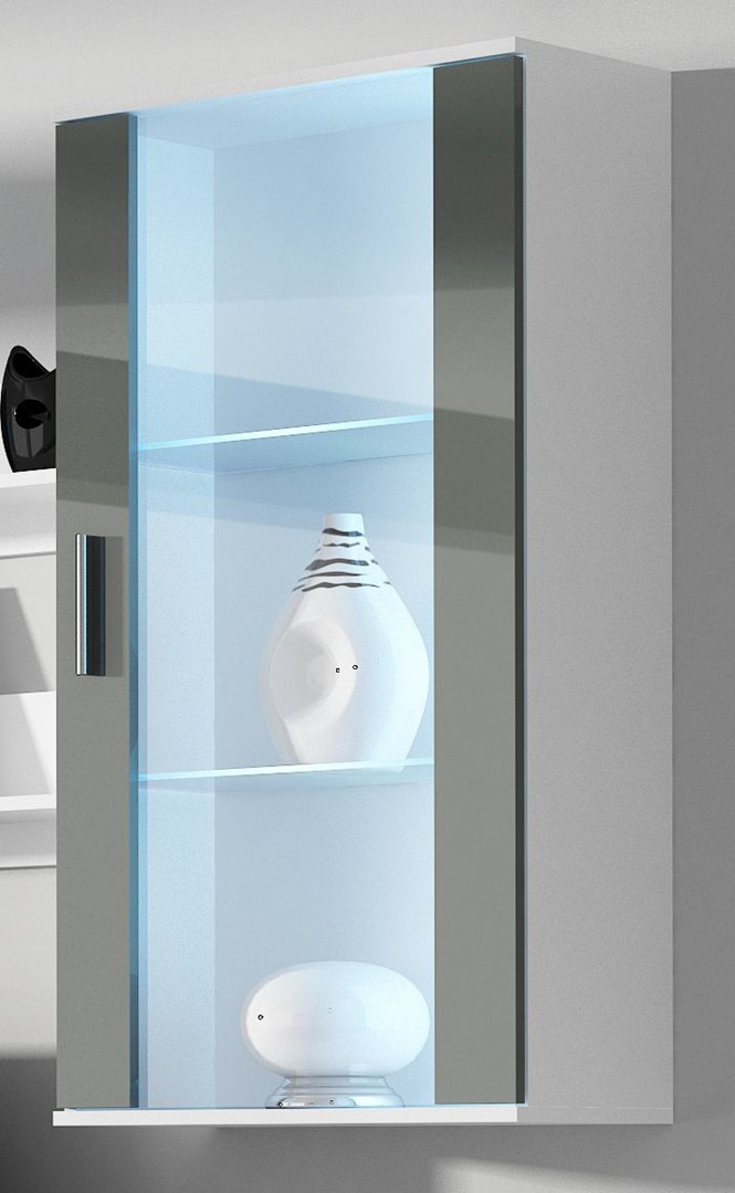 SOHO 5 set (RTV180 cabinet + Wall unit + shelves) White/Grey gloss SOHO 5 set (RTV180 cabinet + Wall unit + shelves) White/Grey gloss