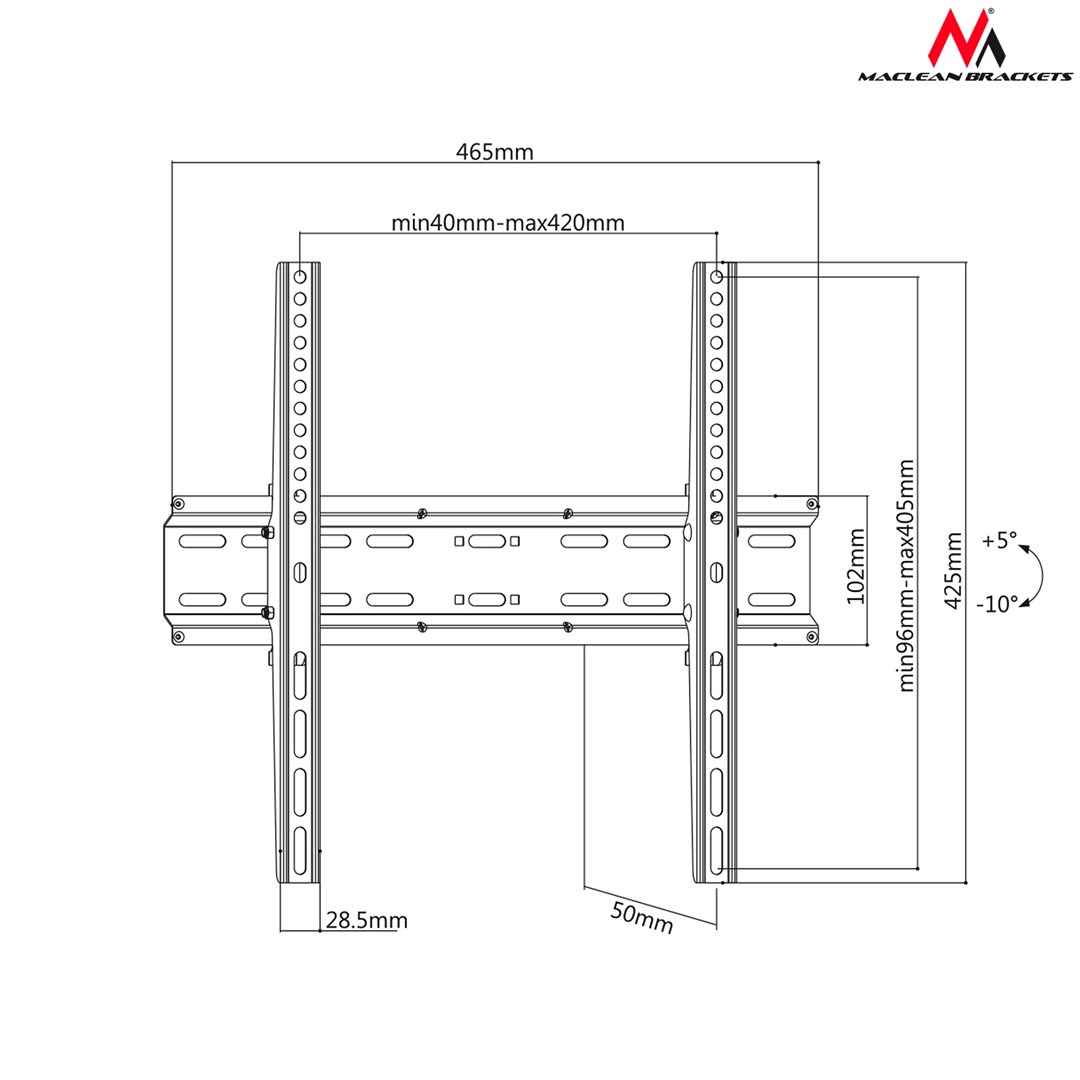 LCD LED Plasma TV Mount Wall Slim Mount Max. 32-70" Up To 35kg Maclean MC-748 LCD LED Plasma TV Mount Wall Slim Mount Max. 32-70" Up To 35kg Maclean MC-748