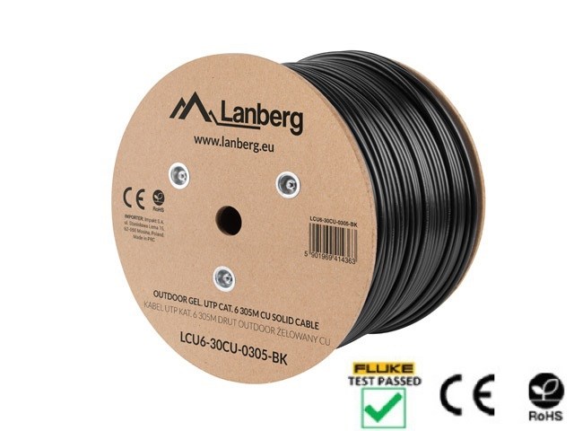 Lanberg LCU6-30CU-0305-BK networking cable Black 305 m Cat.6 U/UTP (UTP) outdoor Lanberg LCU6-30CU-0305-BK networking cable Black 305 m Cat.6 U/UTP (UTP) outdoor