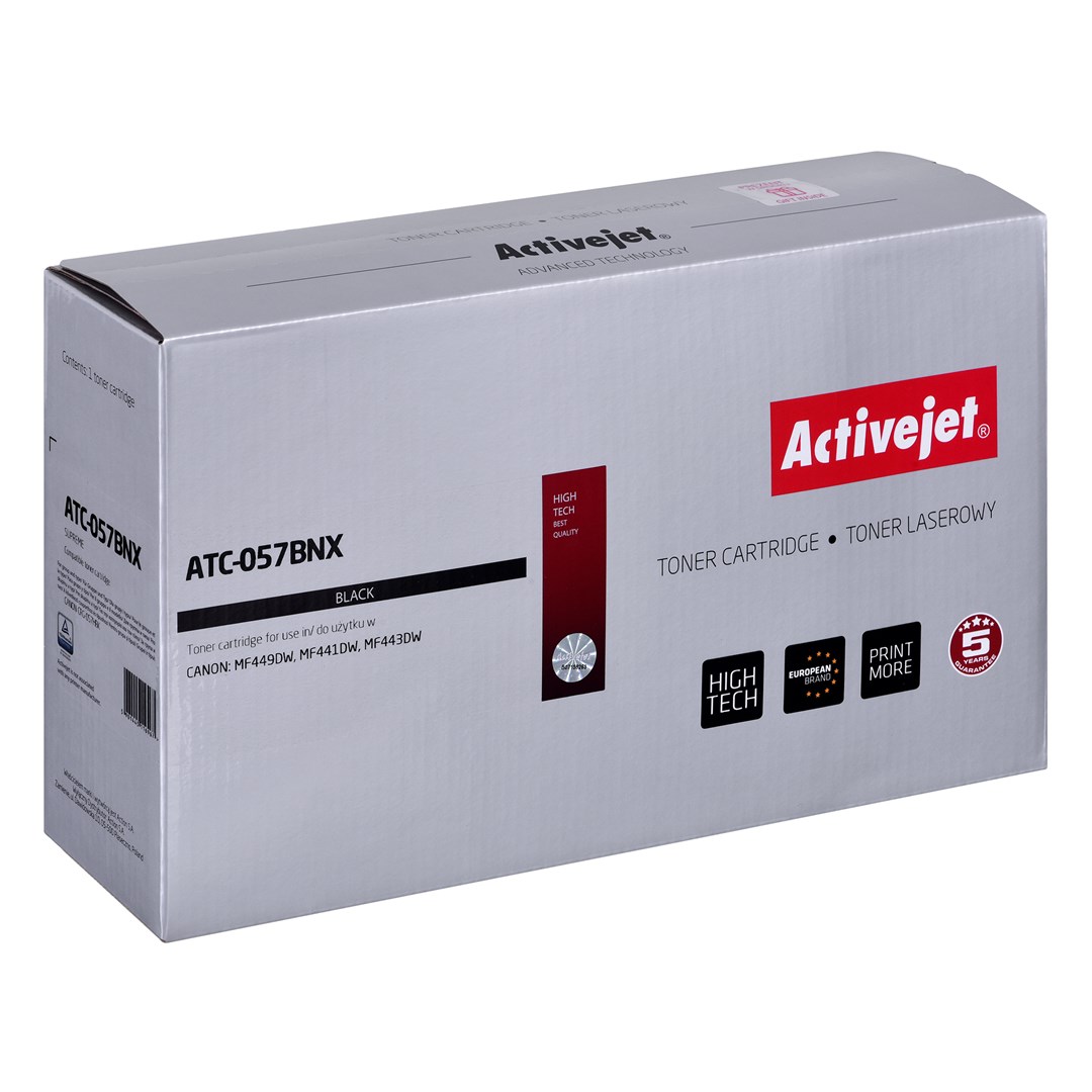 Activejet ATC-057BNX Toner (replacement for Canon CRG-057HBK; CRG-057H; Supreme; 10000 pages; black) WITH CHIP Activejet ATC-057BNX Toner (replacement for Canon CRG-057HBK; CRG-057H; Supreme; 10000 pages; black) WITH CHIP