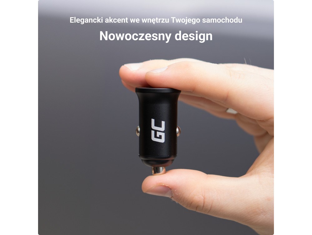 Green Cell GC PowerRide Nano38 38W 6A 1x USB-C 1x USB-A car charger Green Cell GC PowerRide Nano38 38W 6A 1x USB-C 1x USB-A car charger