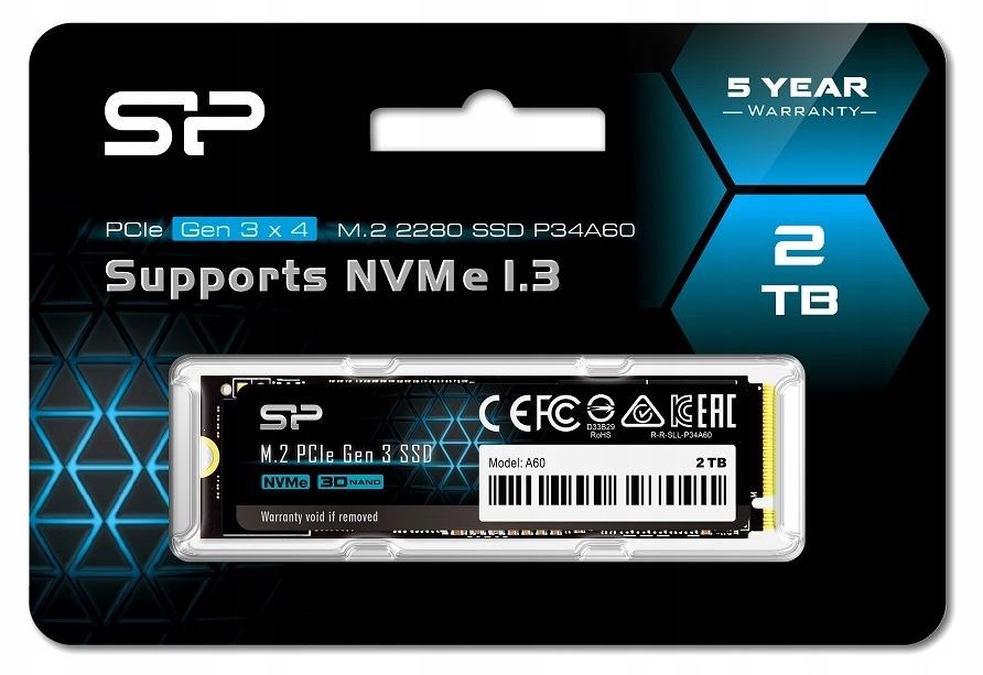 Silicon Power P34A80 M.2 2048 GB PCI Express 3.0 SLC NVMe Silicon Power P34A80 M.2 2048 GB PCI Express 3.0 SLC NVMe
