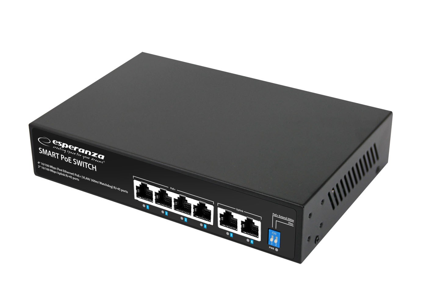 Esperanza ENS105 6-port Poe Switch 10/100 60W Esperanza ENS105 6-port Poe Switch 10/100 60W