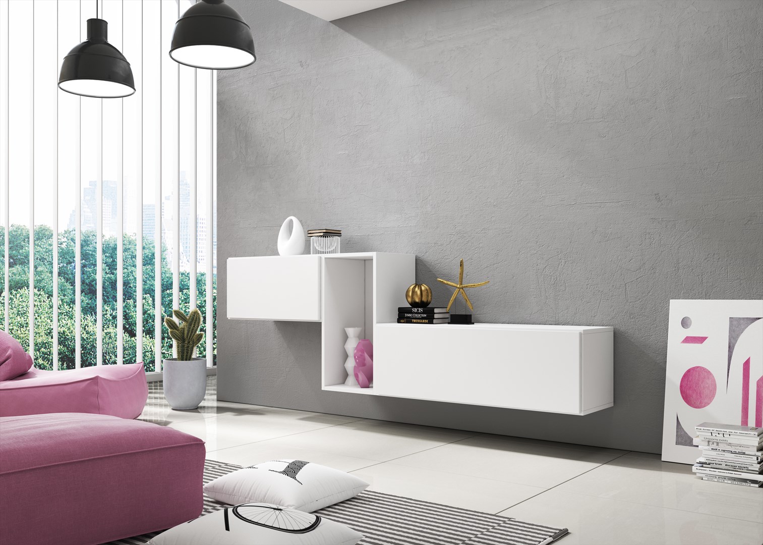 Cama living room furniture set ROCO 11 (RO1+RO3+RO4) white/white/white Cama living room furniture set ROCO 11 (RO1+RO3+RO4) white/white/white