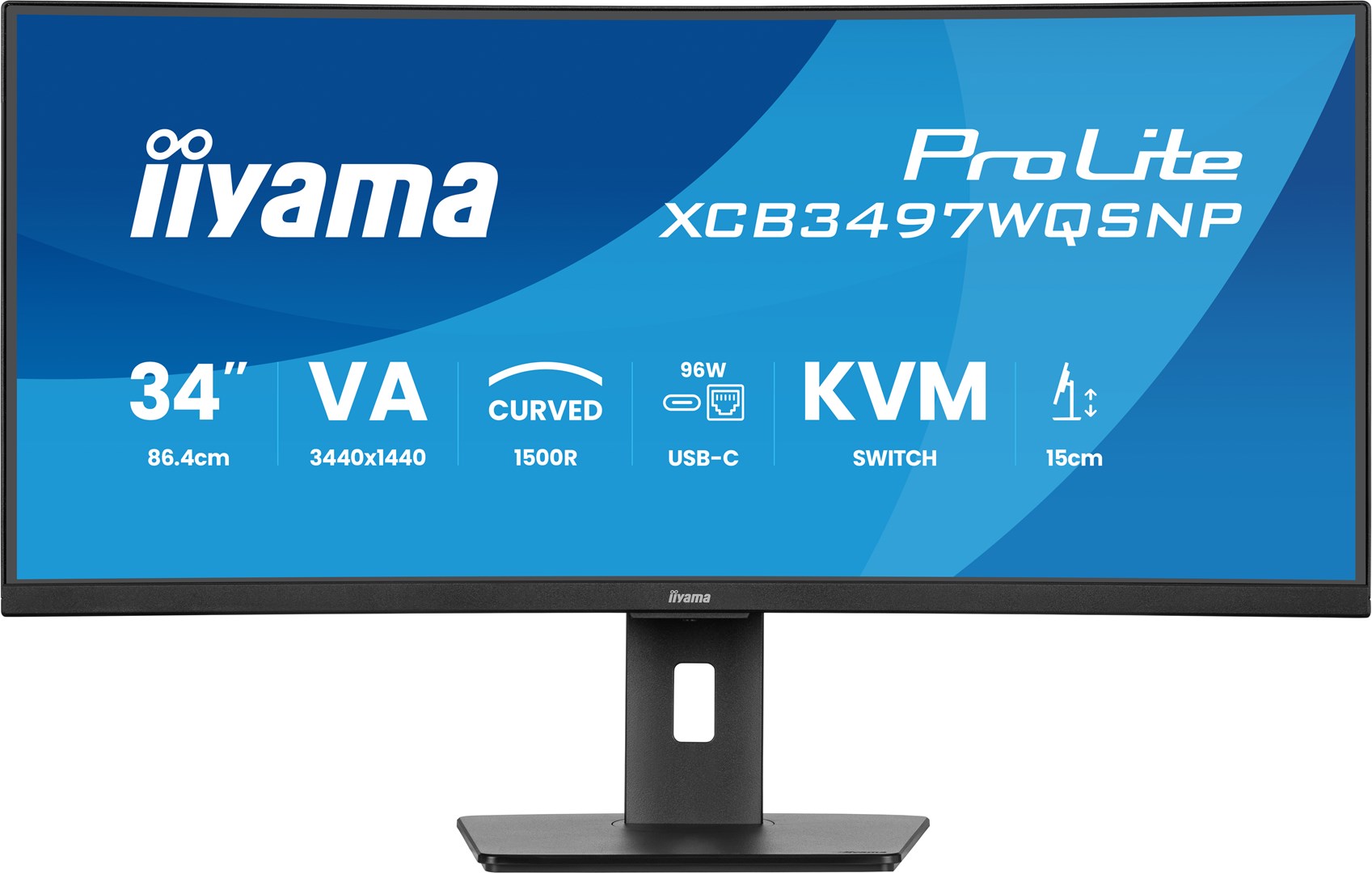 iiyama ProLite 34’’ UWQHD curved monitor with USB-C dock, LAN, KVM switch and 15cm height adjustable stand iiyama ProLite 34’’ UWQHD curved monitor with USB-C dock, LAN, KVM switch and 15cm height adjustable stand