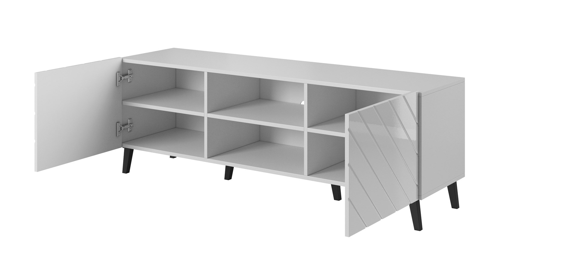 RTV cabinet ABETO 150x42x52 white/white glossy RTV cabinet ABETO 150x42x52 white/white glossy