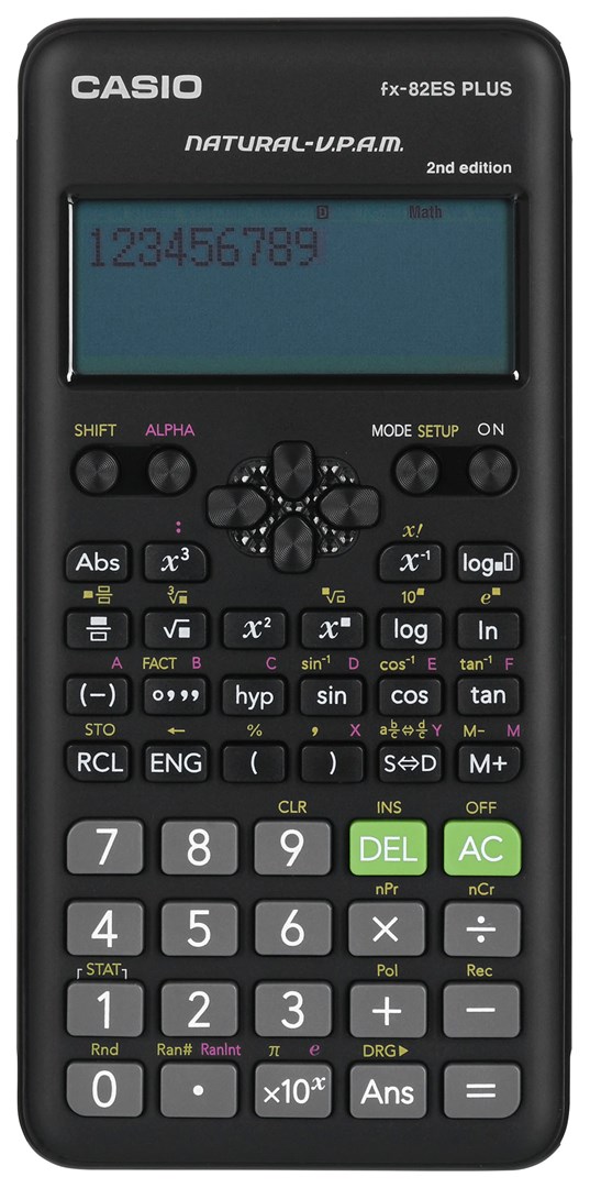 CASIO FX-82ESPLUS-2 CALCULATOR SCIENTIFIC, 252 FUNCTIONS, 77X162MM, BLACK, BOX CASIO FX-82ESPLUS-2 CALCULATOR SCIENTIFIC, 252 FUNCTIONS, 77X162MM, BLACK, BOX