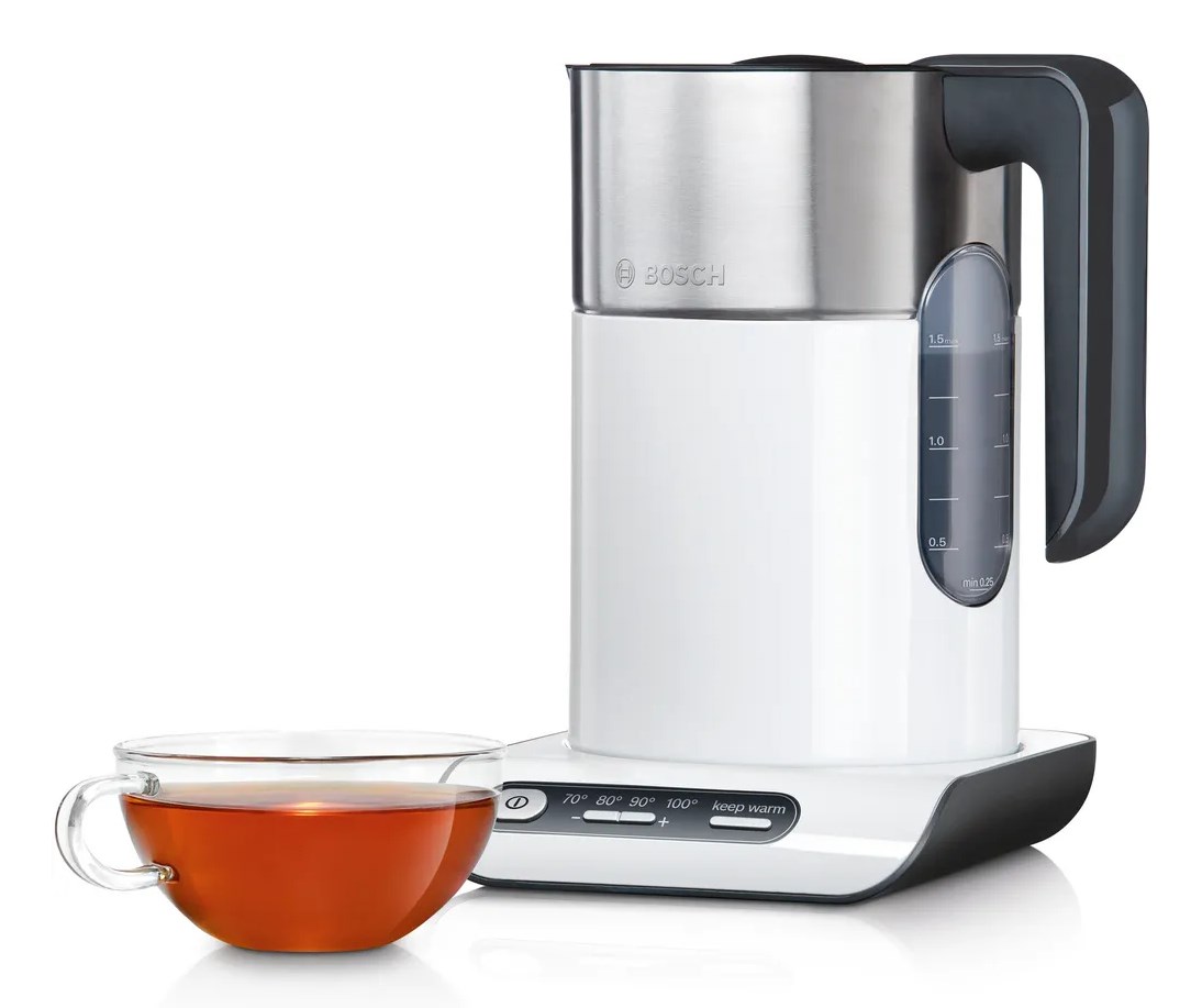 Bosch TWK8611P electric kettle 1.5 L 2400 W Anthracite, Stainless steel, White Bosch TWK8611P electric kettle 1.5 L 2400 W Anthracite, Stainless steel, White