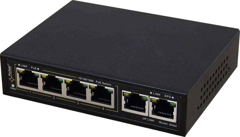 SWITCH GIGABIT POE 4+2 PULSAR SG64 SWITCH GIGABIT POE 4+2 PULSAR SG64