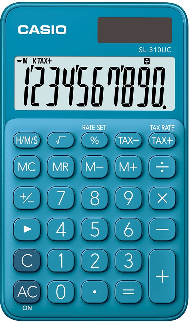 CASIO CALCULATOR POCKET SL-310UC-BU BLUE, 10 DIGITAL DISPLAY CASIO CALCULATOR POCKET SL-310UC-BU BLUE, 10 DIGITAL DISPLAY